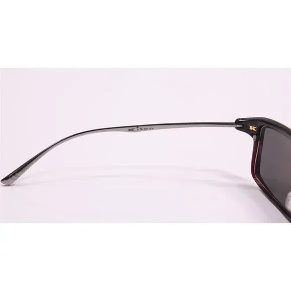 Kiton Titanium Ischia Dark Brown Luxury Rectangular Sunglasses Made in Japan